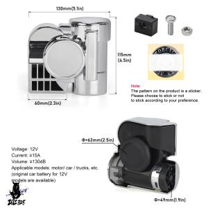 【互換品】 12V デュアルトーン電動エアホー...の詳細画像1