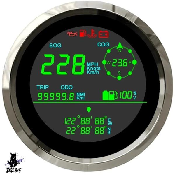 【互換品】 ボート用デジタルGPSスピードメーター 85mm マルチゲージ 社外製