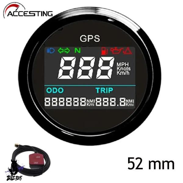 【互換品】 316ステンレス製デジタルスピードメーター 52mm 走行距離計 調整可能速度計 0?9...