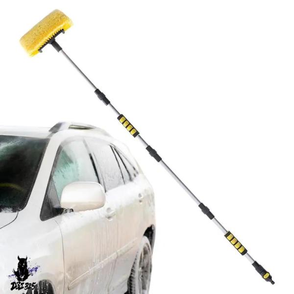 【互換品】 ソフトブラシ付属の伸縮式カーブラシヘッド-掃除機用-トラックやボートに最適- 社外製