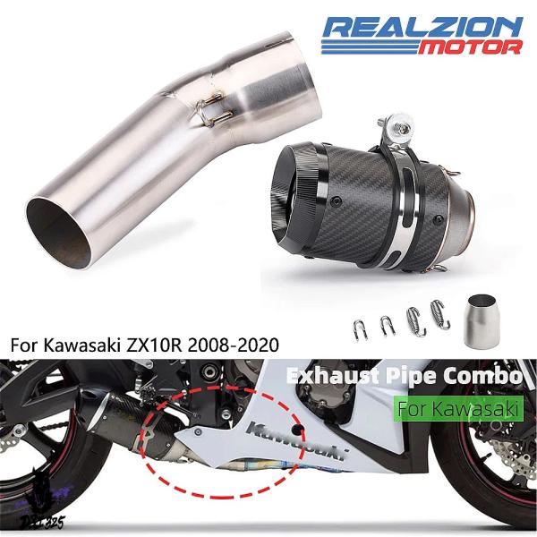 【互換品】 カワサキZx10r,2008-2020,51mmテールパイプモーターサイクルエキゾースト...