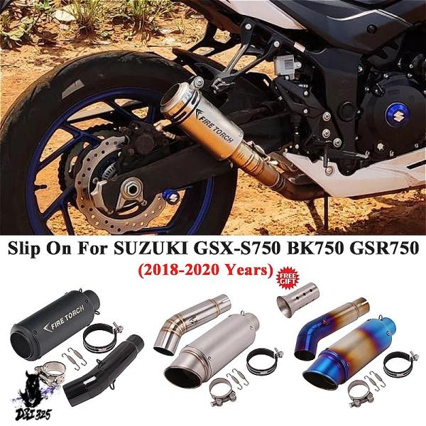 【互換品】 スズキバイク GSX-S750用のスリップオンエキゾーストサイレンサーとDBキラーセンタ...