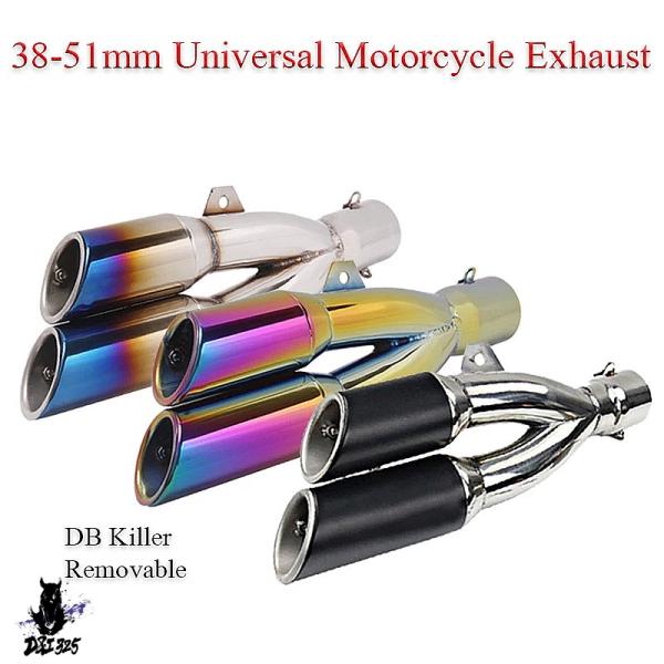 【互換品】 バイクエキゾースト デュアルアウトレットサイレンサー 38-51mm - z800 s1...