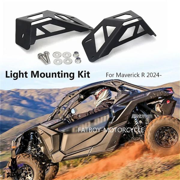 【互換品】 Can-am Maverick R UTV 2024 2025用 ブラックヘッドライトブ...