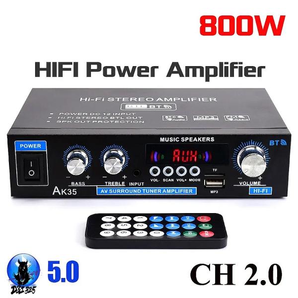 【互換品】 自動車用 Bluetooth対応デジタルアンプ 800W 12V ハイファイFMサブウー...