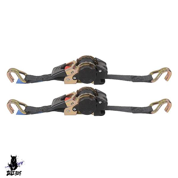 【互換品】 自動格納式牽引ロープ 汎用デュアルダウンローブストラップ 1.8m 自動格納 汎用 車・...