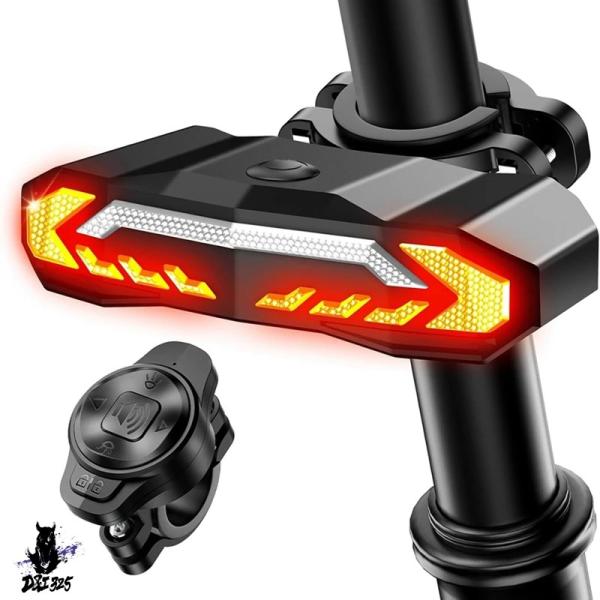 【互換品】 自車用ウインカーブレーキスマート自転車テールライト リモコン防止アラーム 防水 ip65...