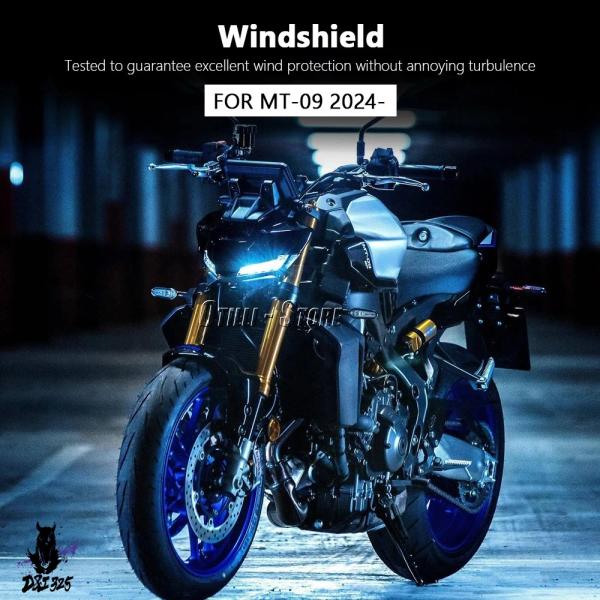 【互換品】 ヤマハ MT-09 2024用 フロントガラスシールド ウィンドデフレクター スクリーン...