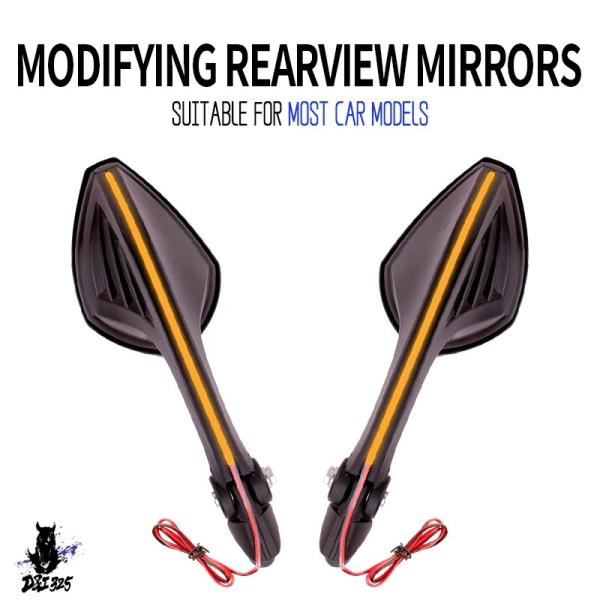 【互換品】 カワサキ ZX-6R 10R 14 カスタムライト バックミラー ニンジャ250 300...