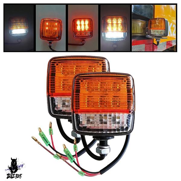 【互換品】2個 LEDフォークリフトライト 12V 24V フロントトラクターウィンカーバイク方向指...