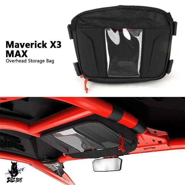 【互換品】 can-am maverick x3 max utv オーバーヘッドルーフ収納バッグ 防...