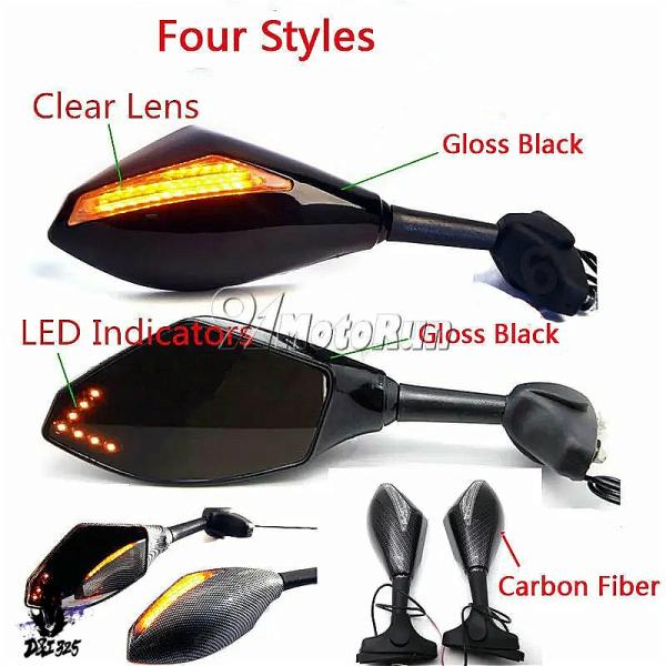 【互換品】 LEDウインカーミラー バイク各 対応カワサキニンジャ6r 9r 250r 636 ヤマ...