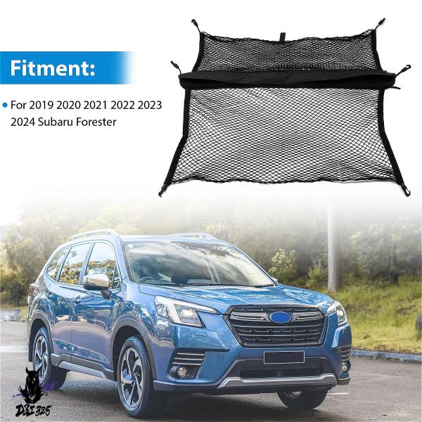 【互換品】 2019-2024 スバル フォレスター リアコンパートメント カーゴネット ブラック ...