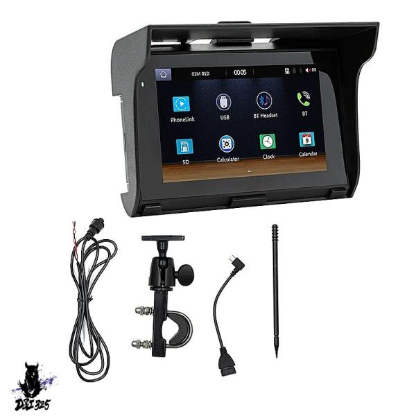 【互換品】 ワイヤレスAndroid Auto対応の5インチポータブルバイク液晶ディスプレイIP65...