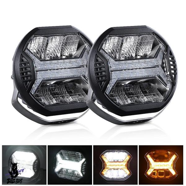 【互換品】 LEDワークライトバー 5.75インチ 白 黄色 アンバー ランプ バードライビング フ...