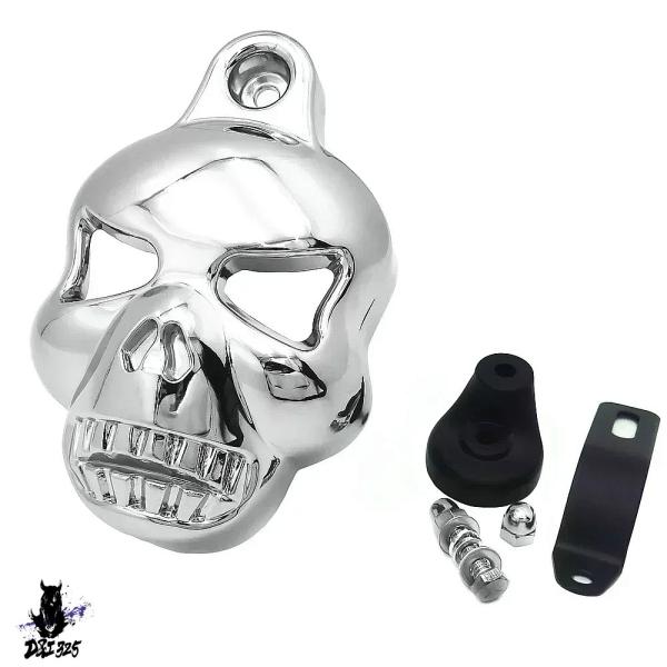 【互換品】 ハーレーダビッドソン Vロッド 19922020 スカルホーンカバー 大きめツインカバー...