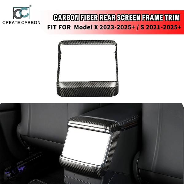 【互換品】 テスラモデル カーボンリアスクリーンフレーム 2021?2025 モデルx 2023?2...