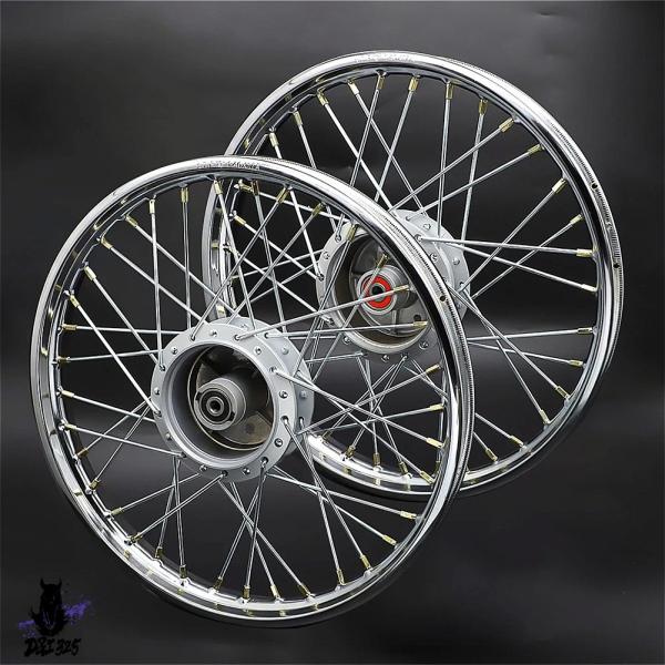 【互換品】 2 サイズ 1.40インチ × 17インチ フロントリアホイールリムハブスポークホンダト...