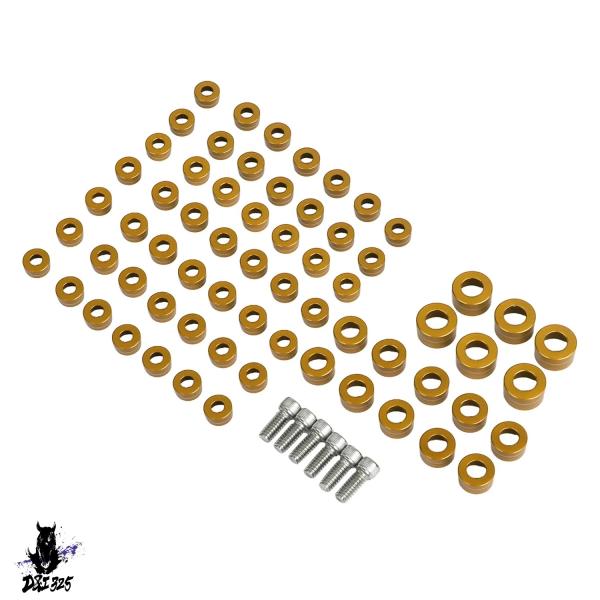 【互換品】 66x モーターゴールドエンジンボルトトッパーキャップカバーハーレーダイナツーリングロー...