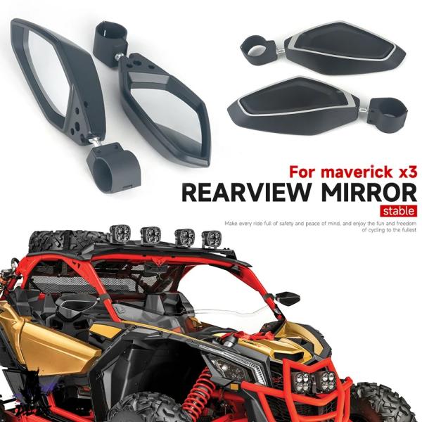 【互換品】 Can-Am Can Am Maverick X3 リアビューミラー 合金加工 調整可能...