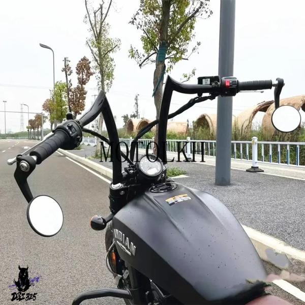 【互換品】 バイクステアリングホイール インディアンスカウト ハンドル Hussar Bobber ...