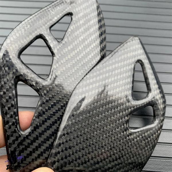【互換品】 バイクヒールプレートリアセットフットペグカーボンツイルペダルプロテクターカワサキニンジャ...