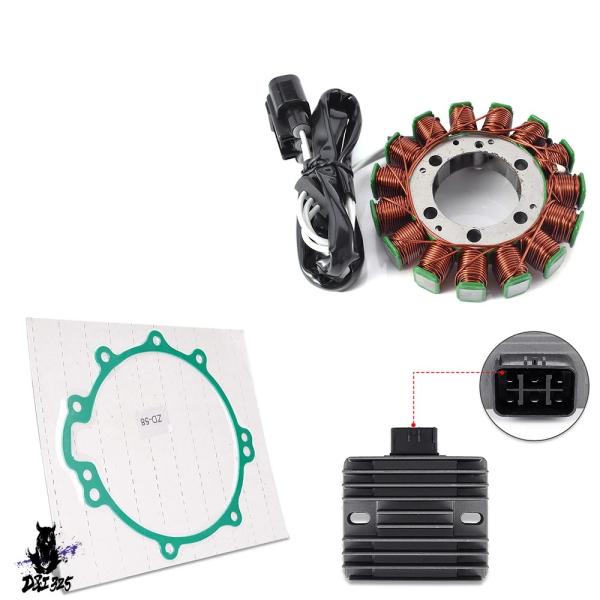 【互換品】 整流器レギュレーターステーターコイルガスケットキット Kawasaki ZX1000 N...