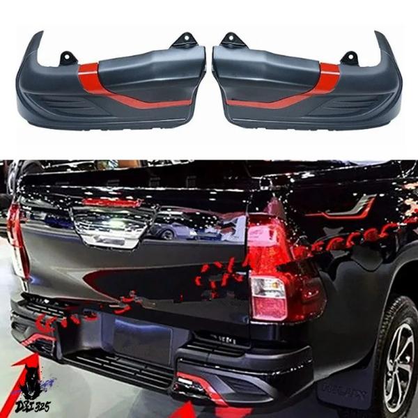 【互換品】 ABS マットブラックピックアップリアバンパーカバーハイラックス Revo 2015-2...