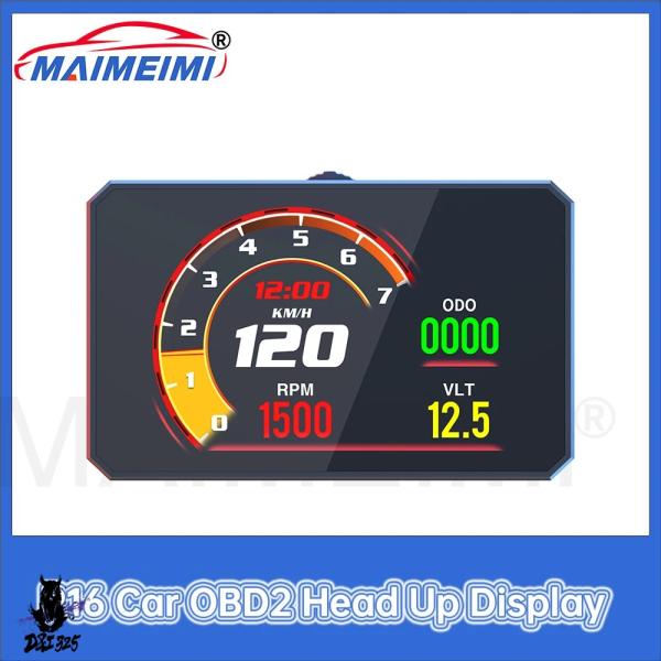 【互換品】 P16 車 OBD2 ヘッドアップディスプレイ スマートデジタルメーター 速度 燃料 読...