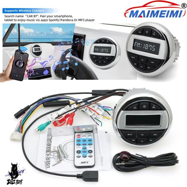 【互換品】 MP3防水BluetoothオーディオラジオFM AM受信機ボートラジオメディアプレーヤ...