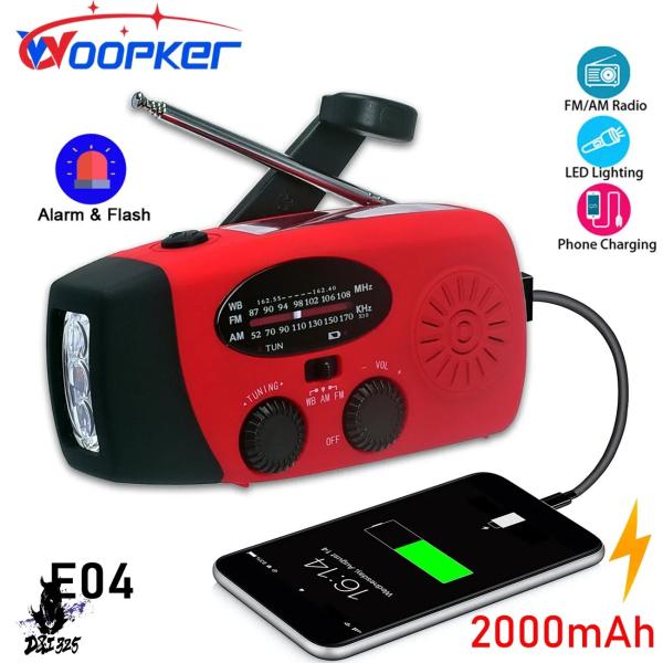 【互換品】 E04 アップグレード多機能ラジオソーラー LED ランプハンドクランク FM /AM ...