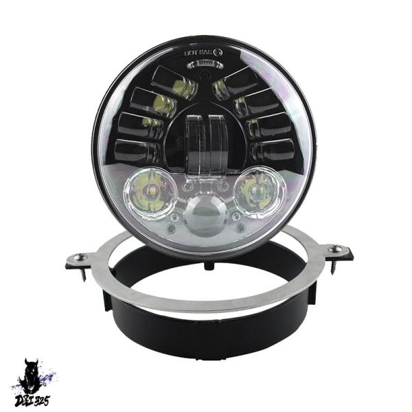 【互換品】 Faduies-ledバイク バイク プロジェクター 5.75インチブラックヘッドライト...