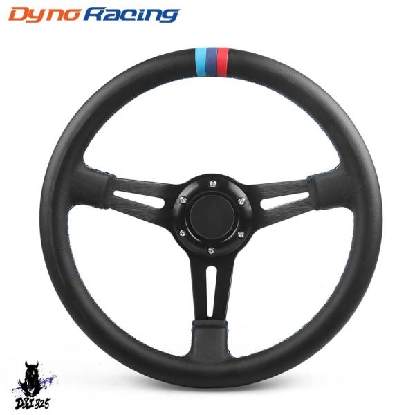 【互換品】 13.5 インチレーシングステアリングホイールドリフトマイクロファイバーレザー 3 色ス...