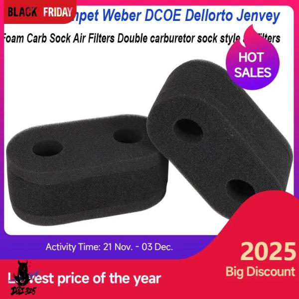 【並行輸入品】 2 x フォームキャブソックスエアフィルター ダブルフィット トランペット ウェーバ...