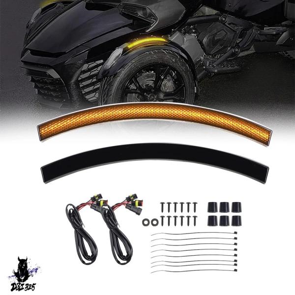 【並行輸入品】 LED フロントフェンダーウィンカーライト Can-Am Spyder フロント S...