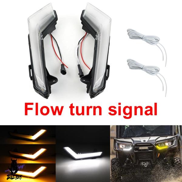 【並行輸入品】 LED 流れるウインカーライト DRL フロントライト Can-Am Defende...