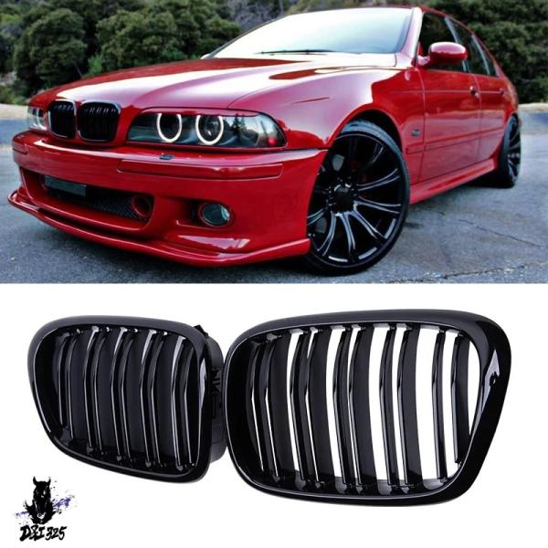 【並行輸入品】 フロントフードグリル腎臓グリルレーシンググリルグロスブラックグリル BMW E39 ...