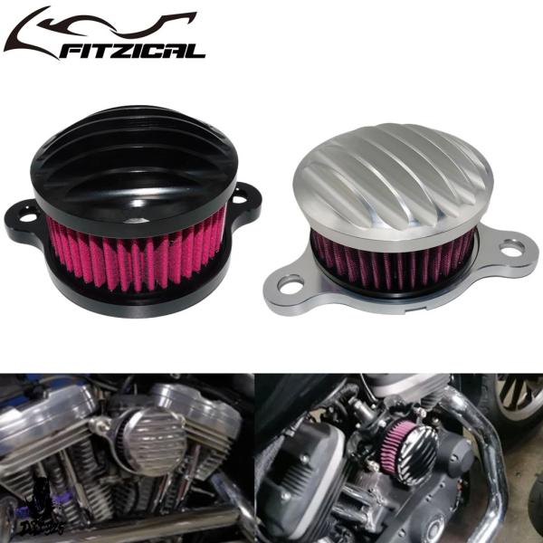 【互換品】 バイク エアフィルター ハーレー エナー 吸気システム 黒 クロム ハーレースポーツスタ...