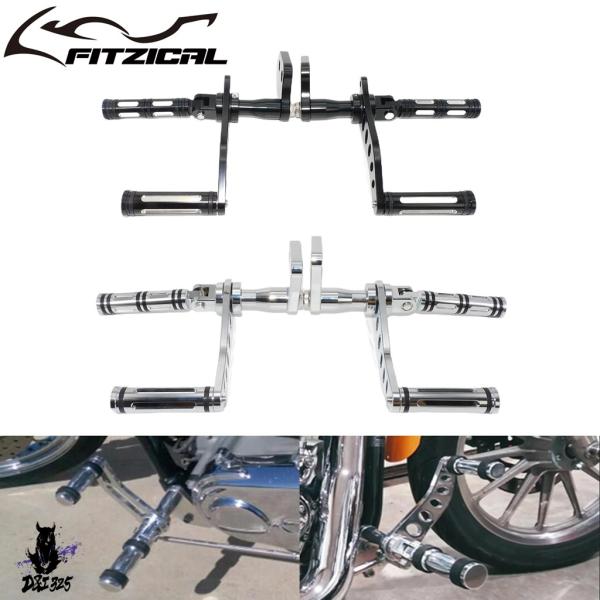 【互換品】 バイクフォワードコントロールフットペグビレットアルミハーレーダイナストリートボブ 200...