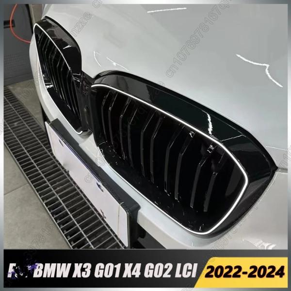 互換品  LEDライトグリル フロントグリル カーバンパー キドニー グロッシーブラック レーシング...