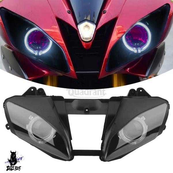 互換品  ヤマハ YZF R6 2006 2007 バイク フロントLEDヘッドライトアセンブリ ホ...