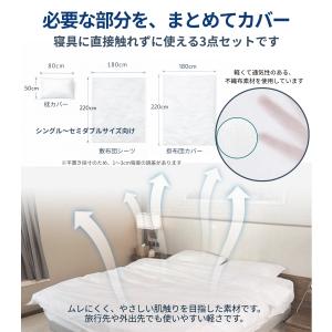 使い捨て寝具カバー3点セット 不織布 枕カバー...の詳細画像1