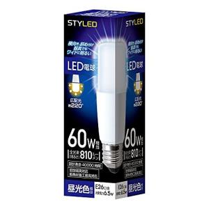 スタイルド LED電球 T形タイプ 口金直径26mm 60W形相当 昼光色 広配光タイプ 密閉器具 断熱材施工器具対応 HDT60D1