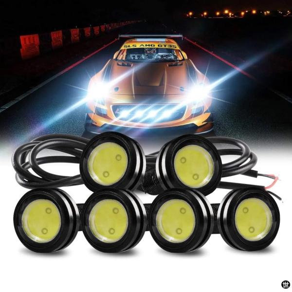 2 個汎用フロントグリルライトアンバーハイパワー LED イーグルアイ DRL 車フォグ電球リバース...