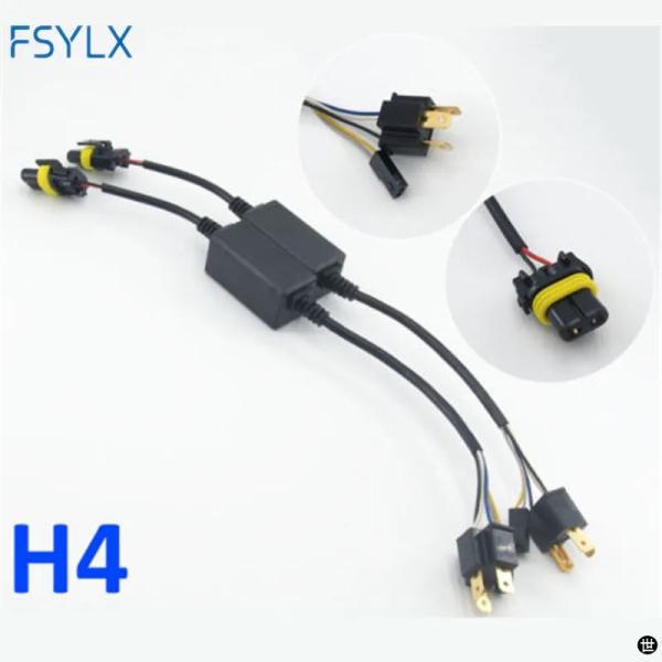 FSYLX 2PC H4 ビキセノンアダプター HI-LO リレー配線ハーネス HID キセノンバラ...