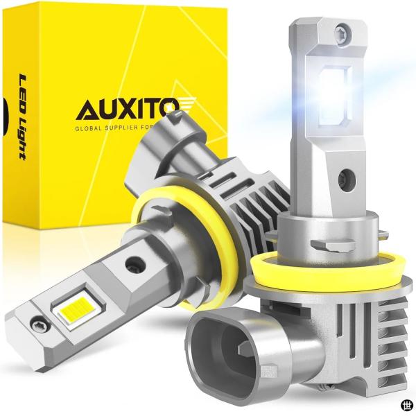 AUXITO 2 個 12V H8 H9 H11 LED ヘッドライトフォグライトバルブイエロー 1...