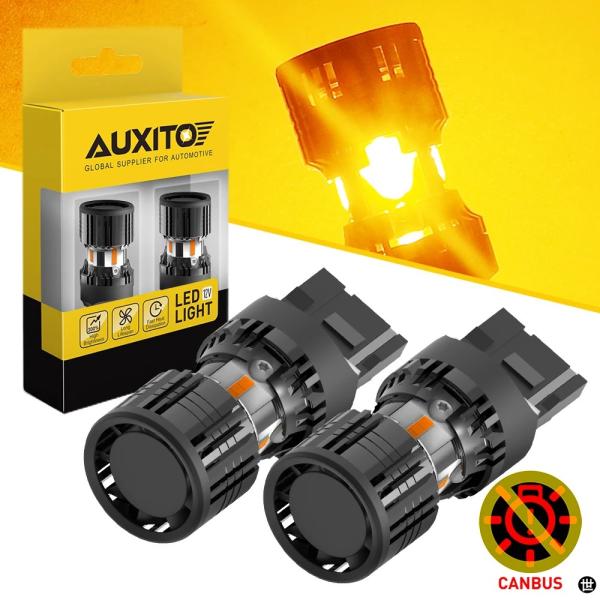 AUXITO 2個 T20 7440 LED電球 7440 W21W LED CANBUS ハイパー...
