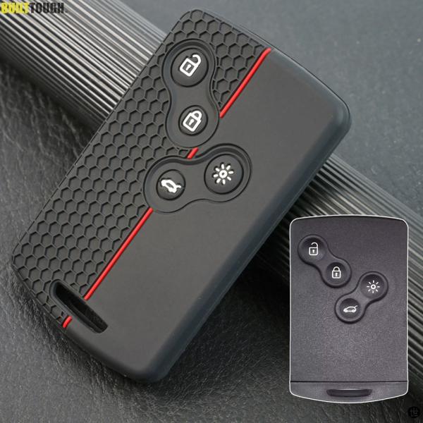 4 ボタンシリコンキーリングケースカバーシェルホルダールノーラグナメガーヌクリオキャプチャーコレオス...