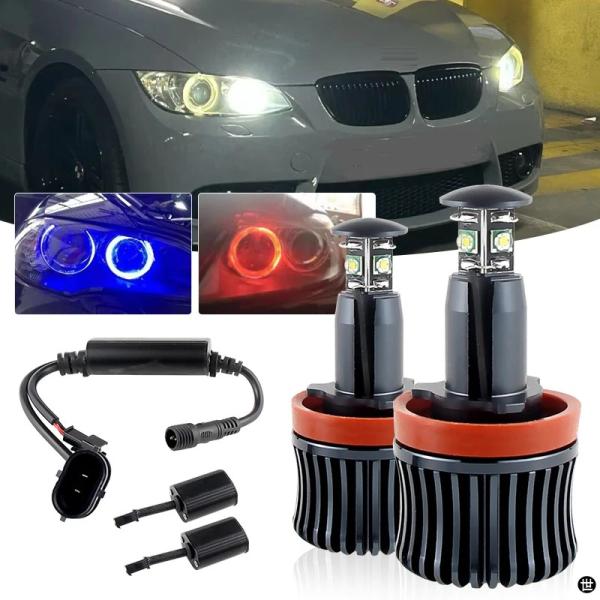 2 個 6000 K ランプ LED エンジェルアイズマーカー電球 BMW E81 E82 E87 ...