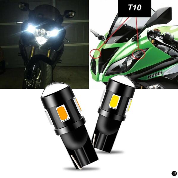 2 個 CANBUS LED バイク位置パーキング白青カワサキ ZX6R 636 LED ヘッドライ...